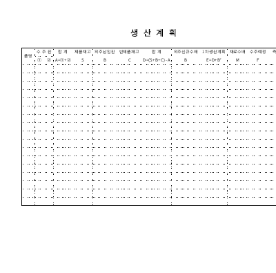 생산계획